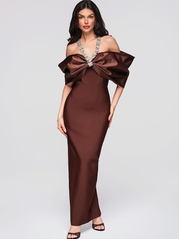 Ombre Abendkleid‌‌‌‌‌‌ in Braun: Vorderseite