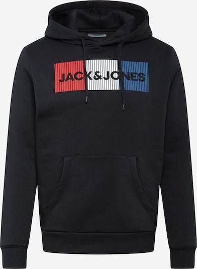 L dydžio Megztinis be užsegimo iš JACK & JONES, spalva – mėlyna / raudona / juoda / balta, Prekių apžvalga