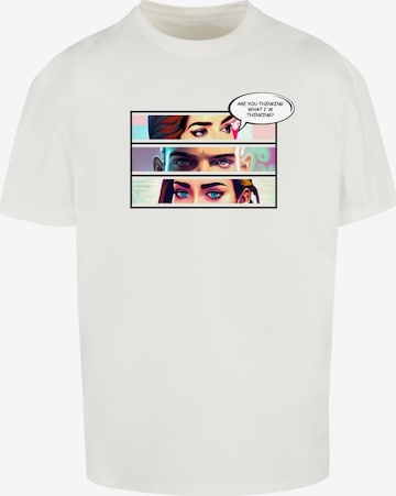Merchcode T-Shirt 'Thinking Comic' in Weiß: predná strana