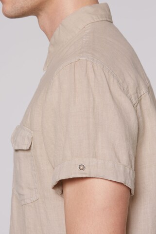 CMPD Slim fit Button Up Shirt in Beige
