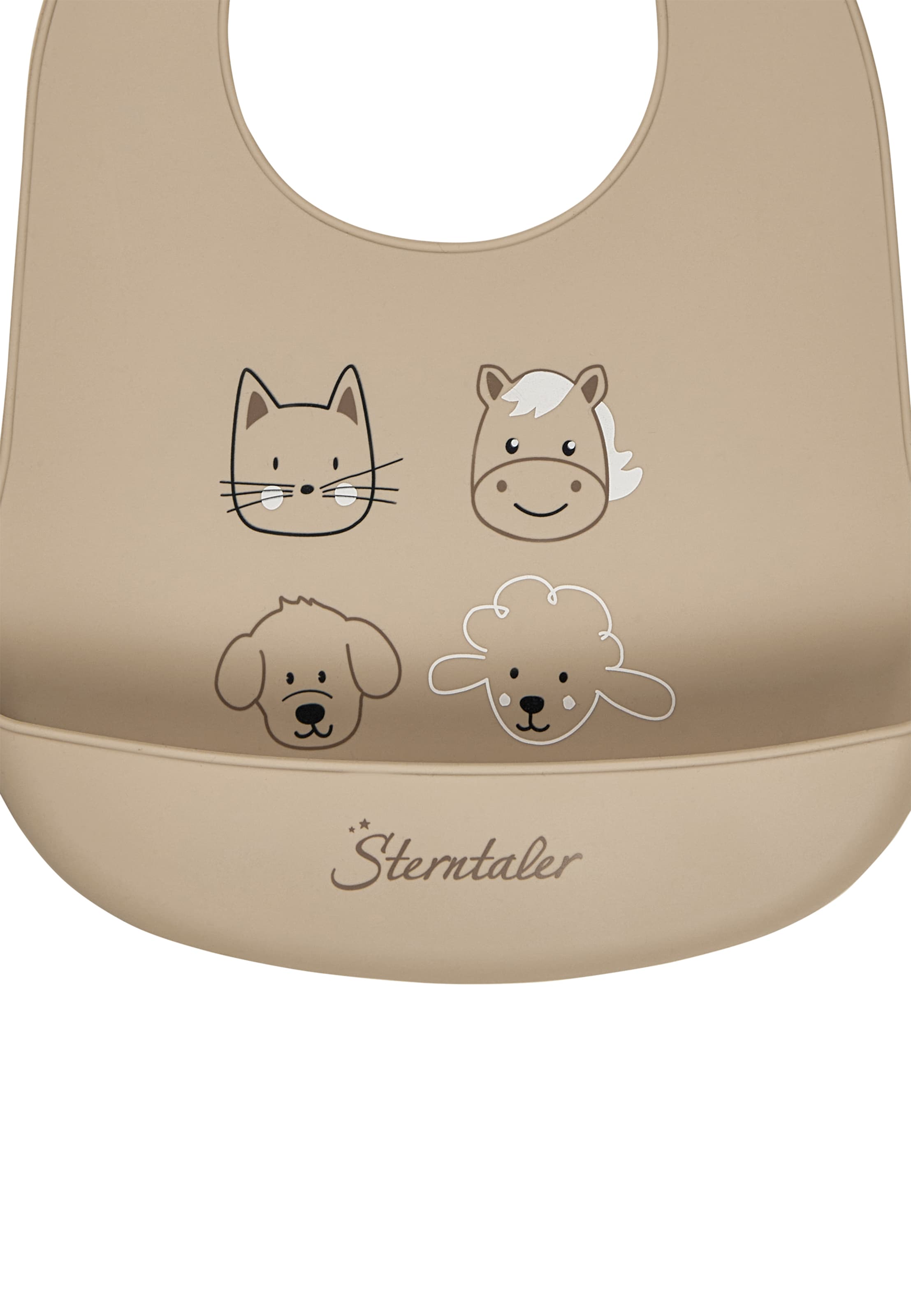 STERNTALER Bib 'BAUERNHOF' in Brown