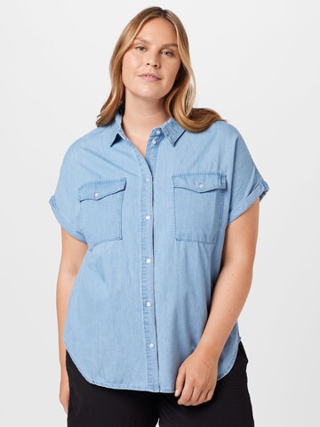 ONLY Carmakoma Blouse in Blauw: voorkant