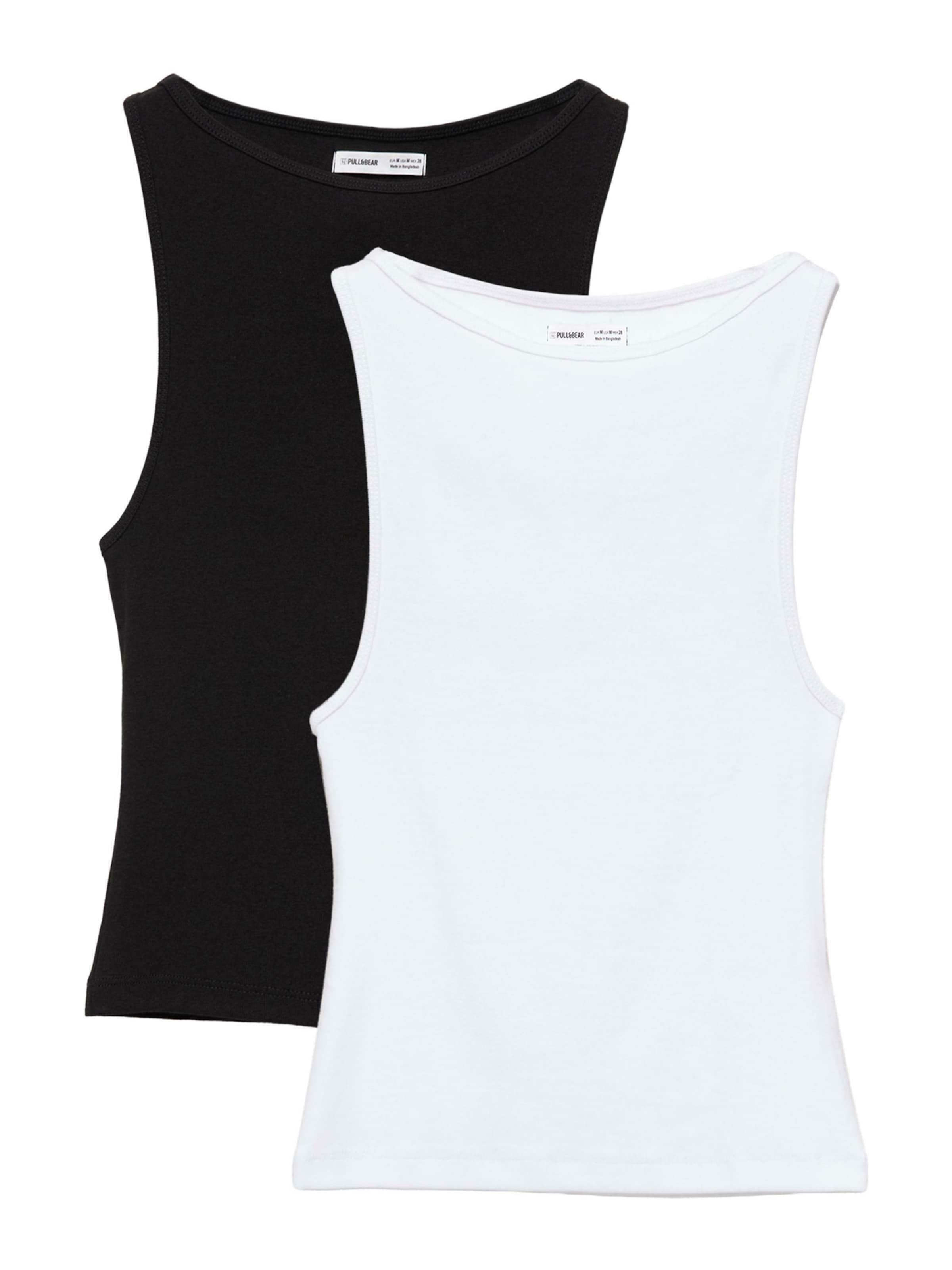Pull&Bear Top in XS in schwarz / weiß, Produktansicht