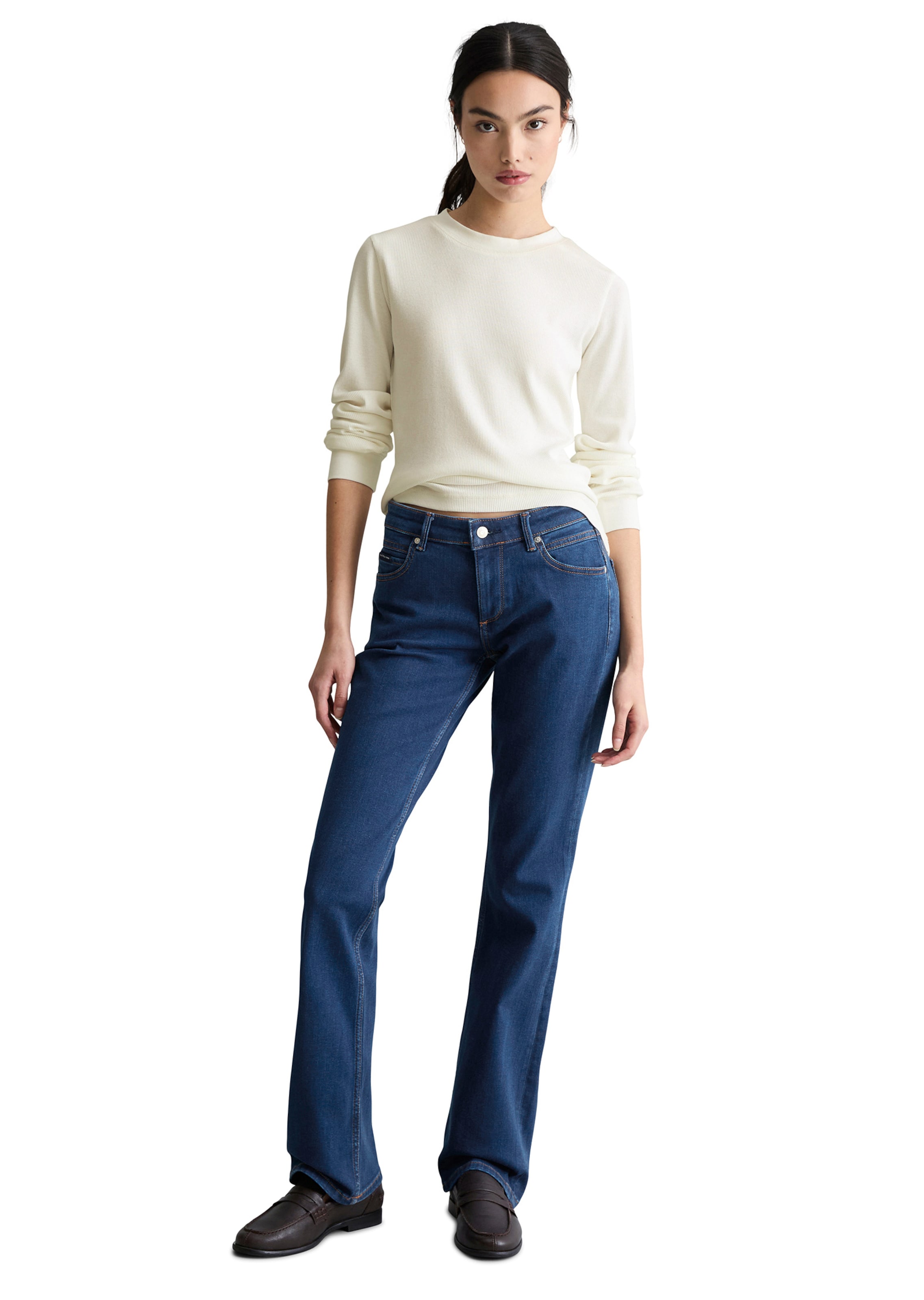 Marc O'Polo DENIM Bootcut Jeans 'Nella' in Blauw
