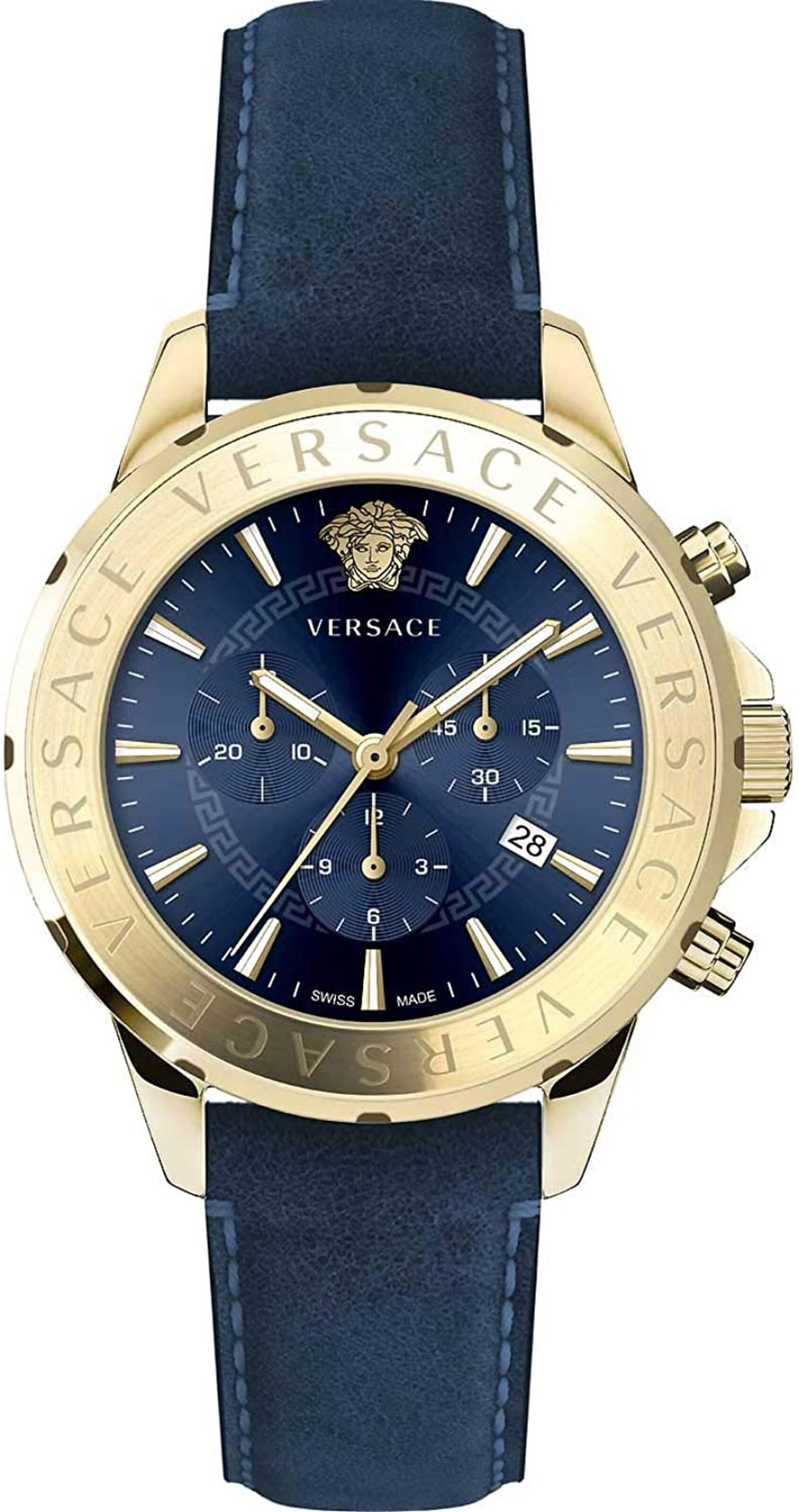 VERSACE Analoguhr in Blau: Vorderseite