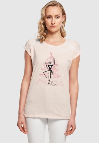 ABSOLUTE CULT Shirt 'The Nightmare Before Christmas - Tree' in Roze: voorkant