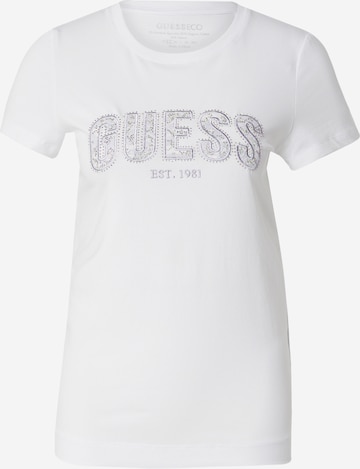 T-shirt GUESS en blanc : devant