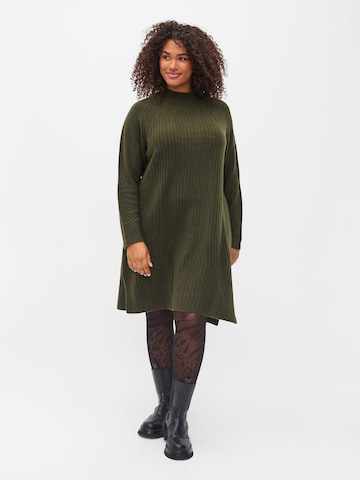 Zizzi Knitted dress 'MCOMFY' in Green