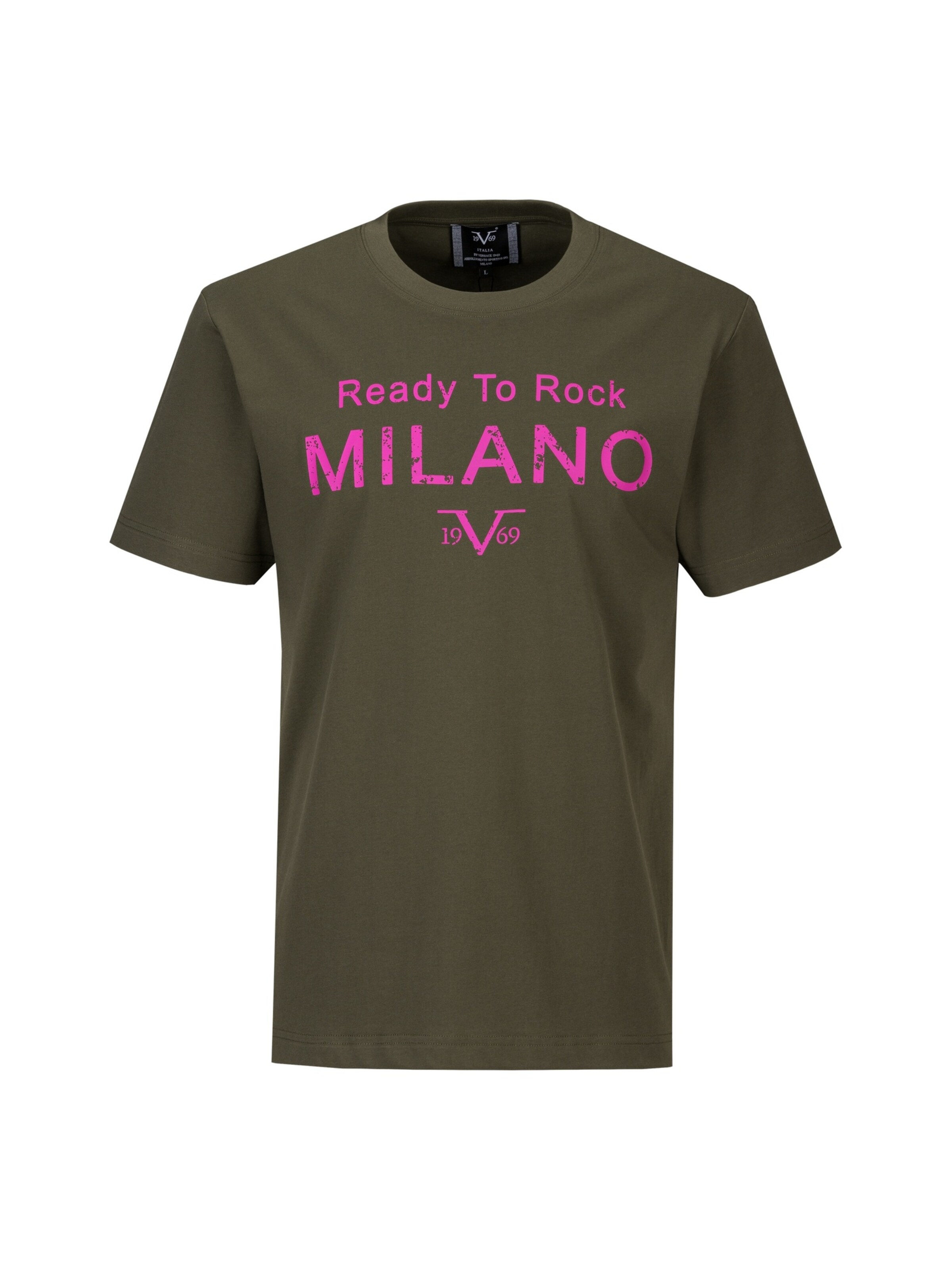 T-Shirt 'Rafael Ready To Rock' 19V69 ITALIA en vert : devant