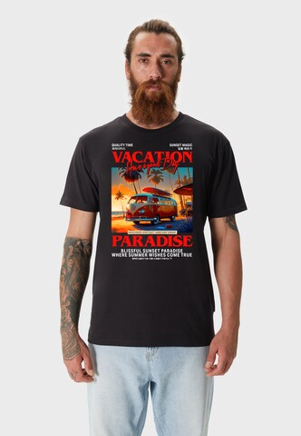 Oldskull T-Shirt 'Wrldvibe Travel' in Schwarz: Vorderseite