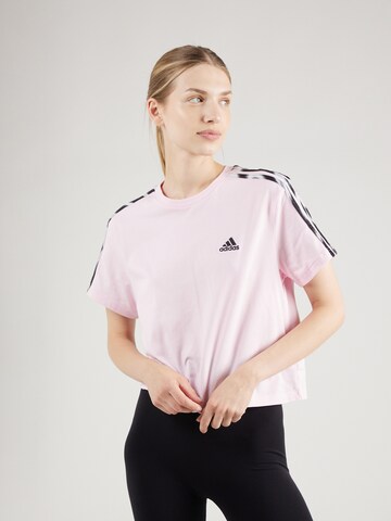 T-shirt fonctionnel 'Vibrant Print 3-Stripes  ' ADIDAS SPORTSWEAR en rose : devant