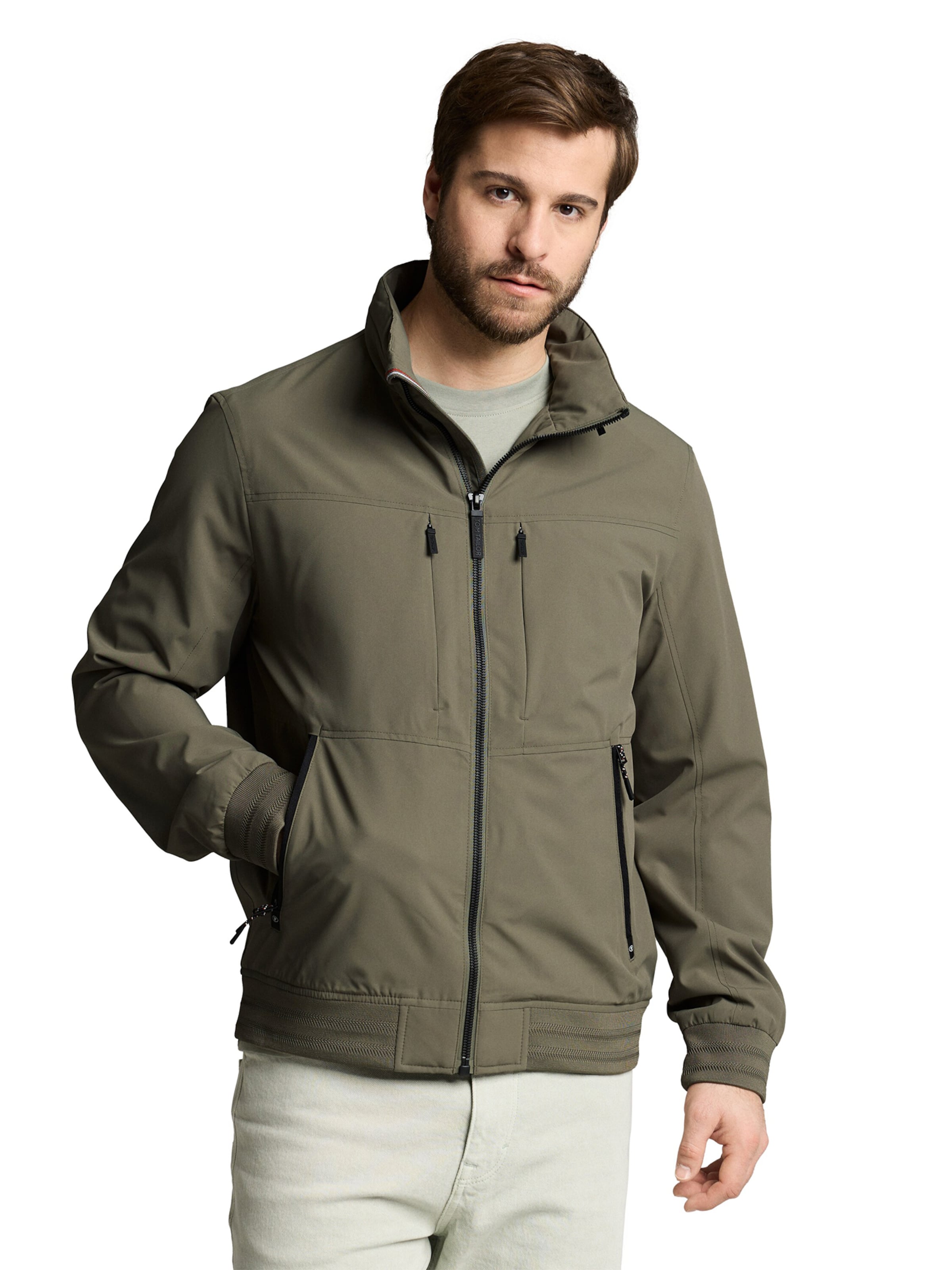 Veste mi-saison TOM TAILOR en vert : devant