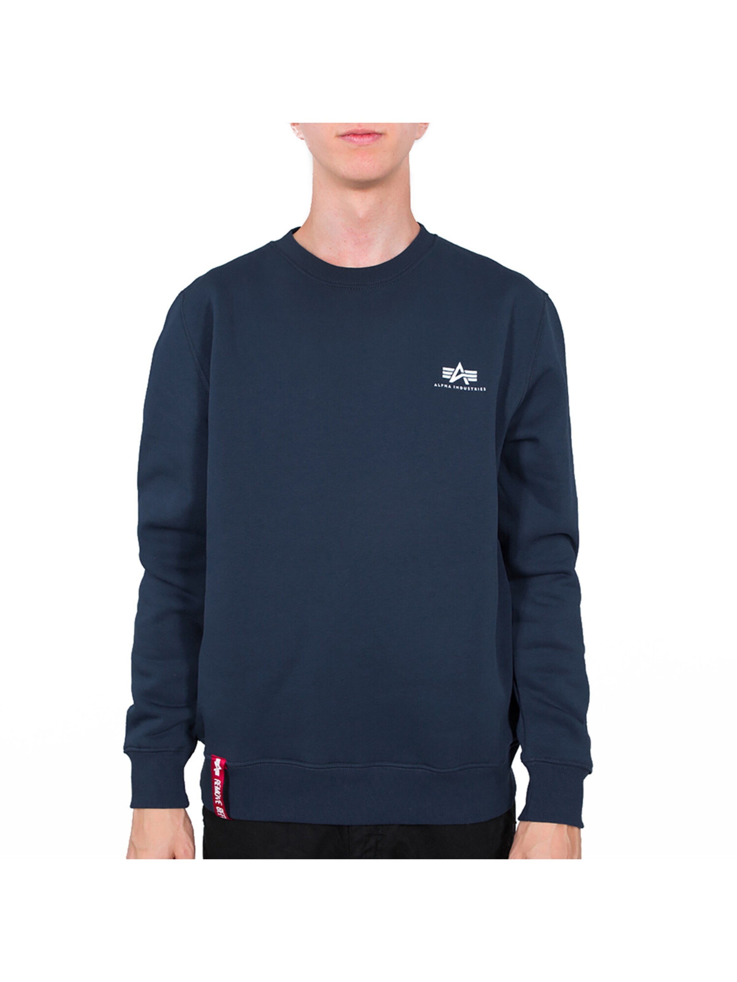 ALPHA INDUSTRIES Sweatshirt 'Basic Small Logo'‌‌‌‌‌‌‌‌ in Blau: Vorderseite