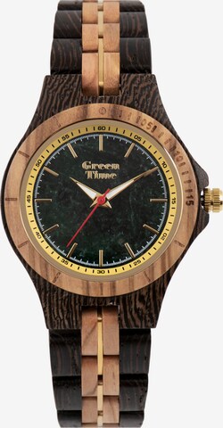 GreenTime Analog Watch in Brown: front