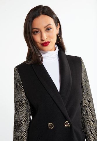 faina - Sobretudo meia-estação em preto