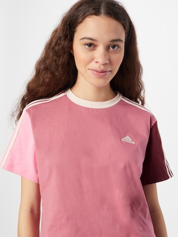 ADIDAS SPORTSWEAR - Camisa 'Essentials 3-Stripes ' em rosa