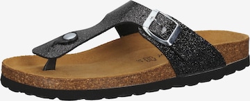 COSMOS COMFORT T-Bar Sandals in Black: front