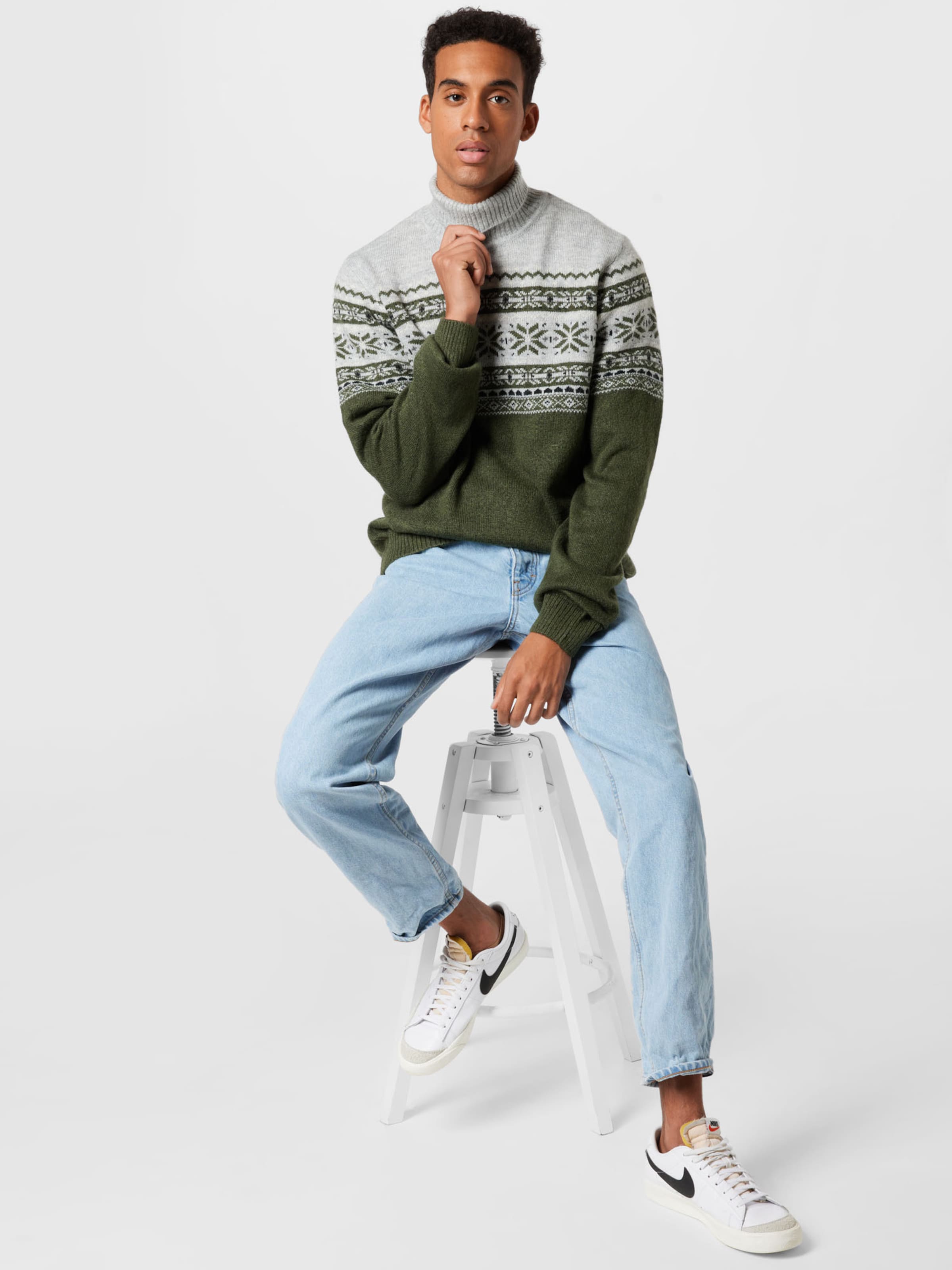 Männer Pullover & Strick BLEND Pullover in Khaki - SP20797 Männer Pullover & Strick BLEND Pullover in Khaki - SP20797