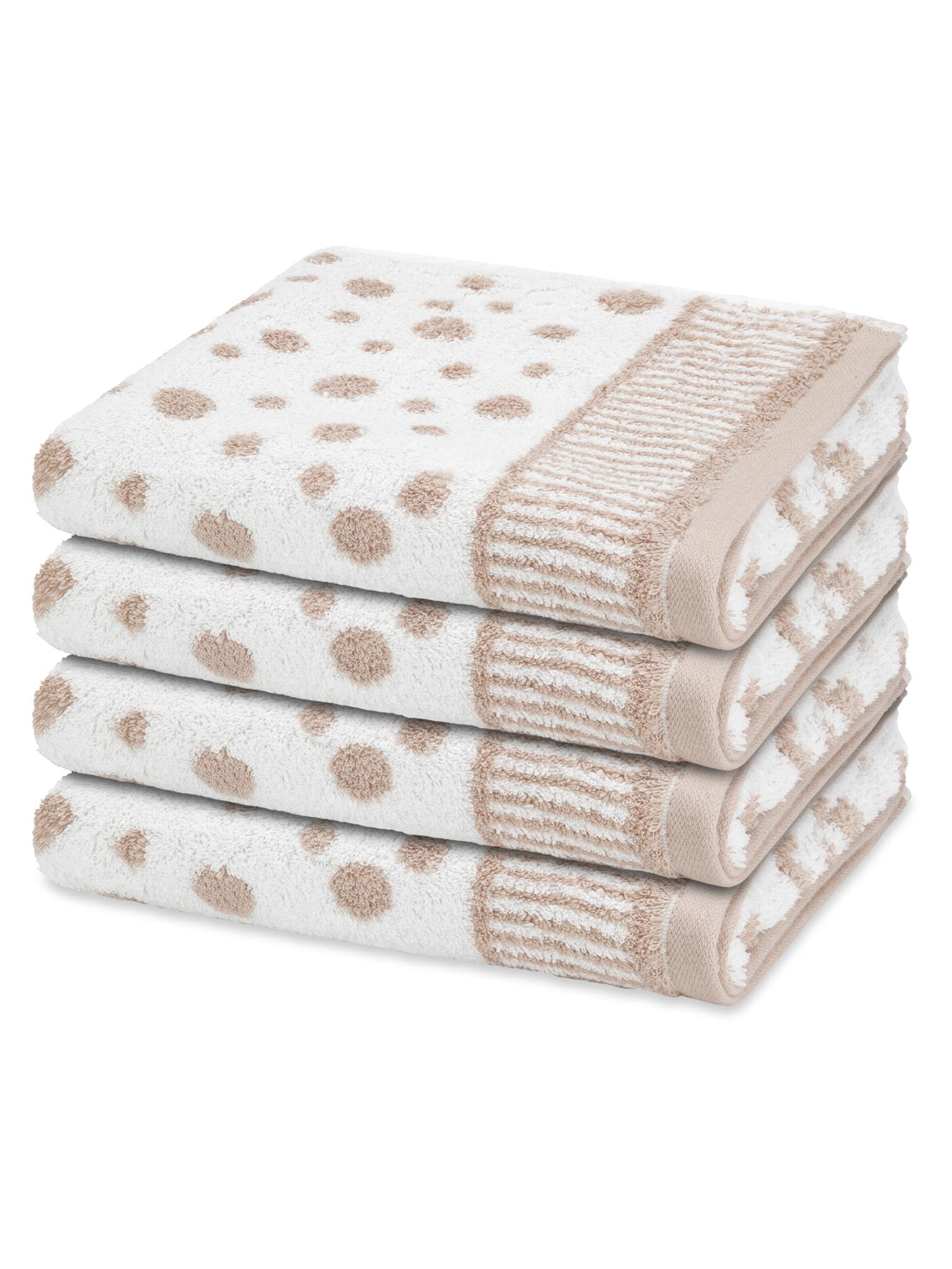 ROSS Towel 'Punkte allover' in Beige: front