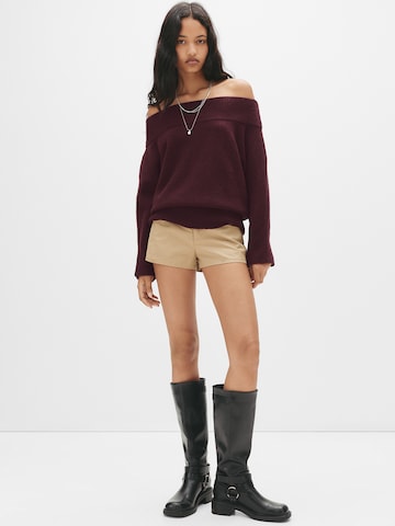 Pull&Bear Sweter w kolorze czerwony: przód