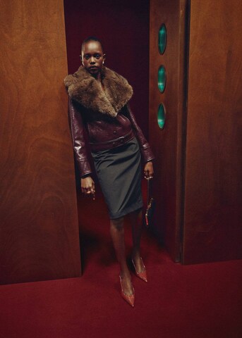 MANGO Winter Jacket in Red