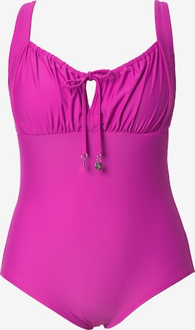 Ulla Popken Swimsuit in Purple: front