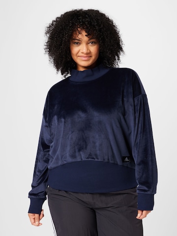 ADIDAS SPORTSWEAR Sportsweatshirt 'Holidayz Cozy Velour ' in Blau: predná strana