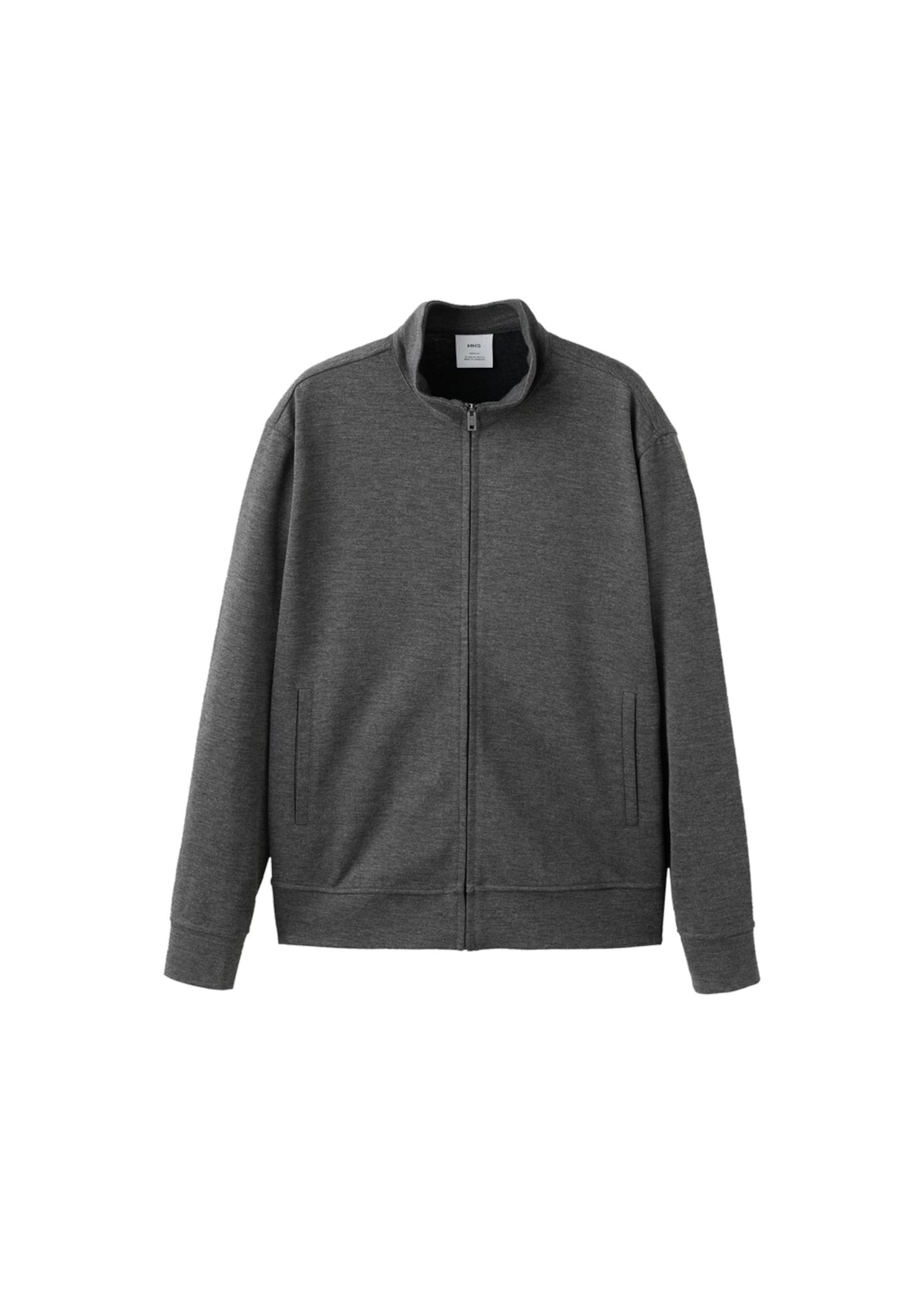 MANGO MAN Zip-Up Hoodie 'Portellz' in Dark grey, Item view