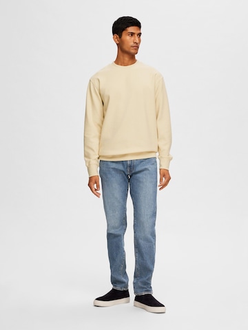 SELECTED HOMME Sweatshirt 'Adam' in Beige