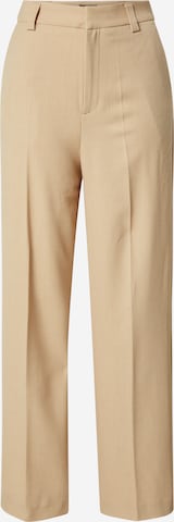 Loosefit Pantalon à plis Gina Tricot en beige : devant