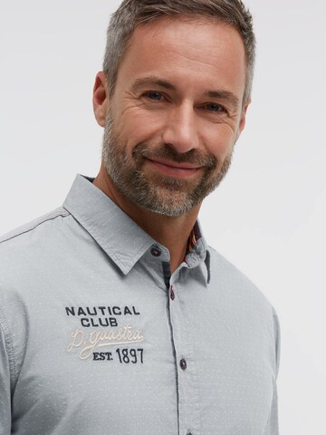 Gaastra Regular Fit Langarmhemd mit Dobby-Webstruktur in Blau