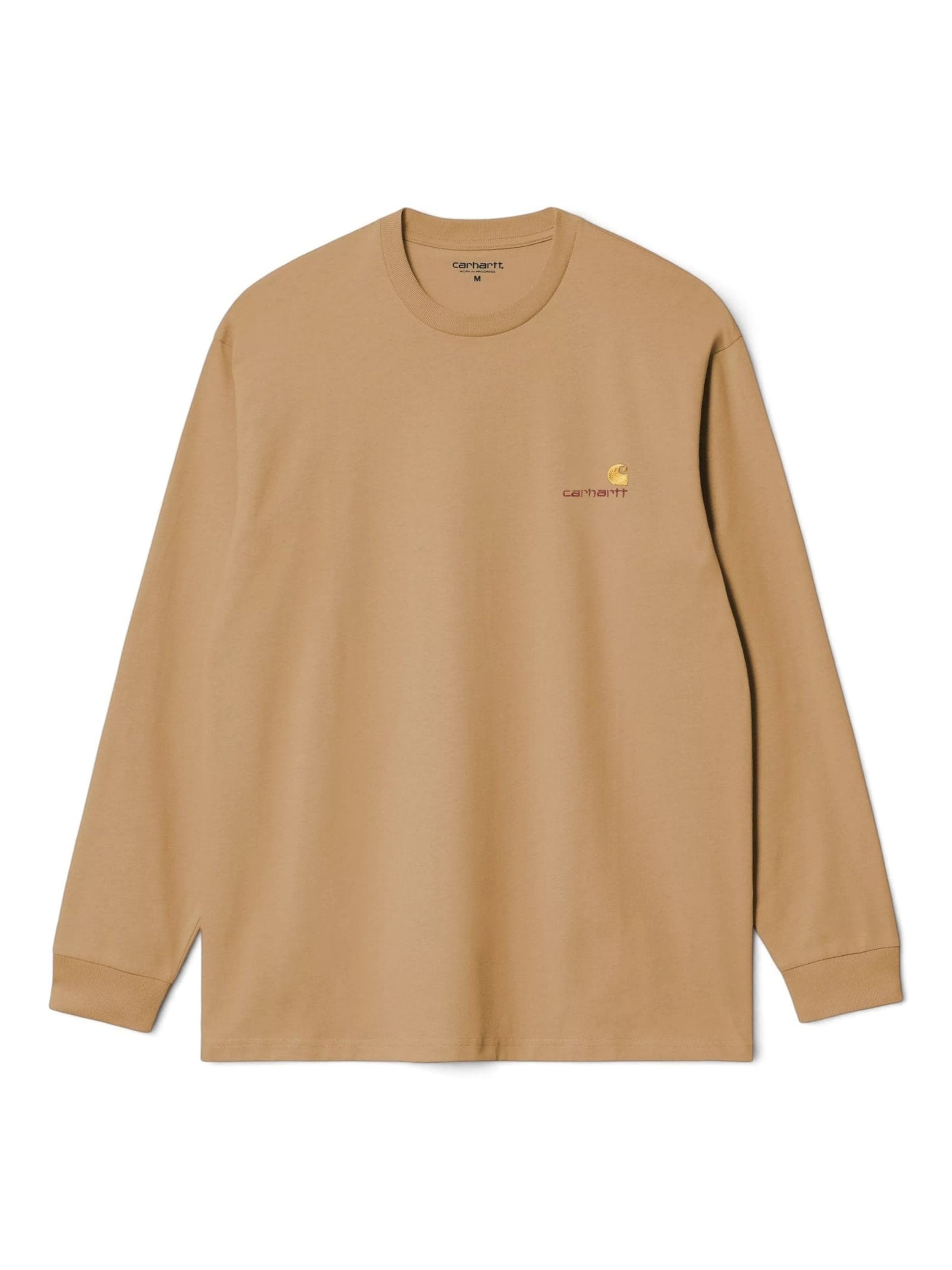 Carhartt WIP Shirt 'L/S AMERICAN SCRIPT T-SHIRT WIP DUSTY H' in Beige: front