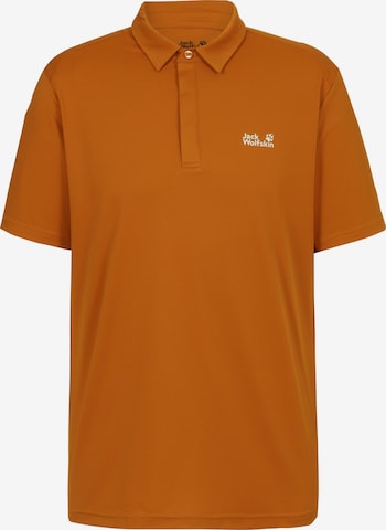 JACK WOLFSKIN Poloshirt 'Delgami' in Braun: Vorderseite