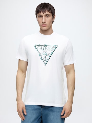 T-Shirt GUESS en blanc : devant