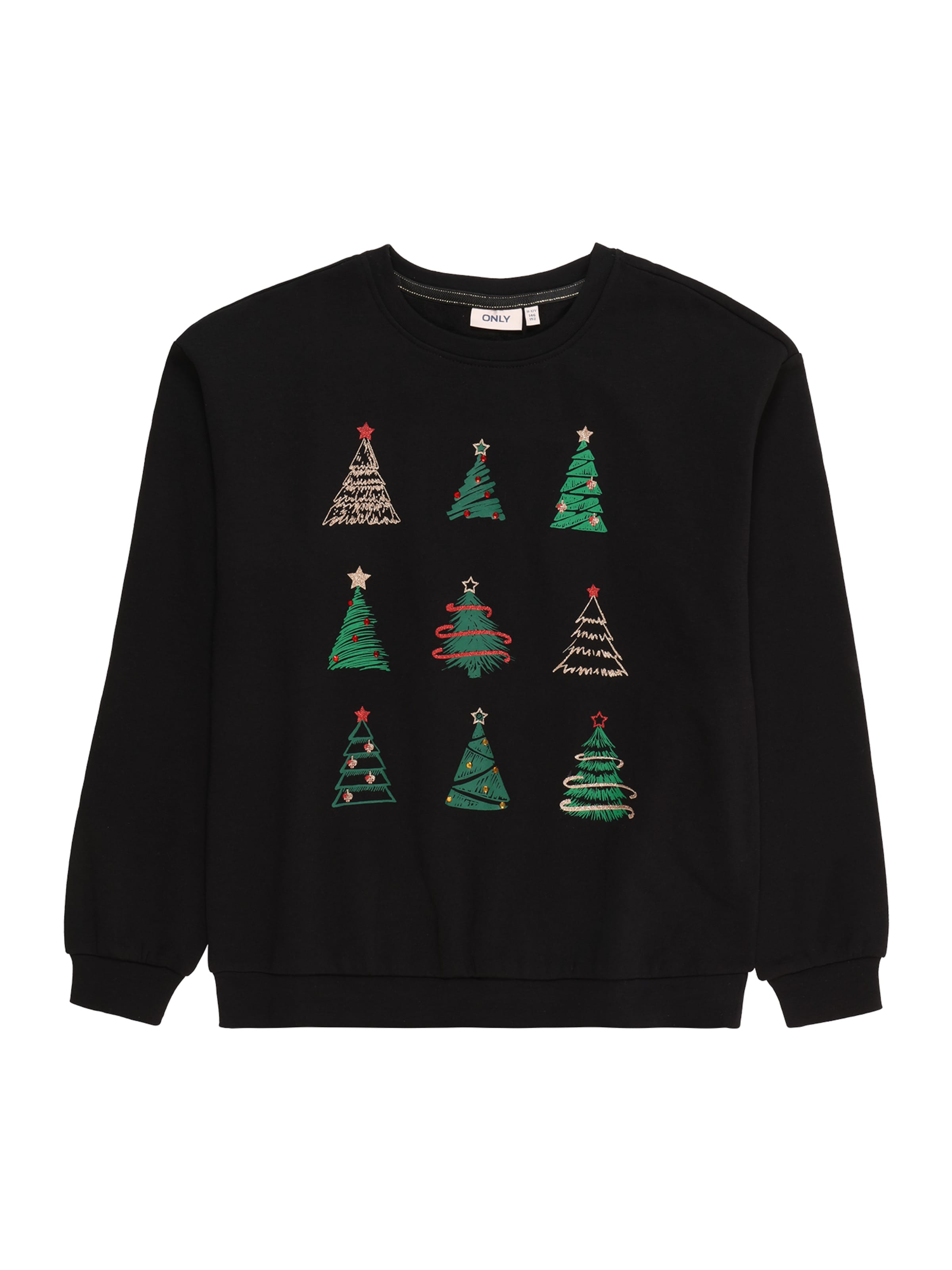 ONLY GIRLS Sweatshirt 'KOGYda' in Zwart: voorkant