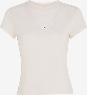 T-shirt Tommy Jeans en beige : devant