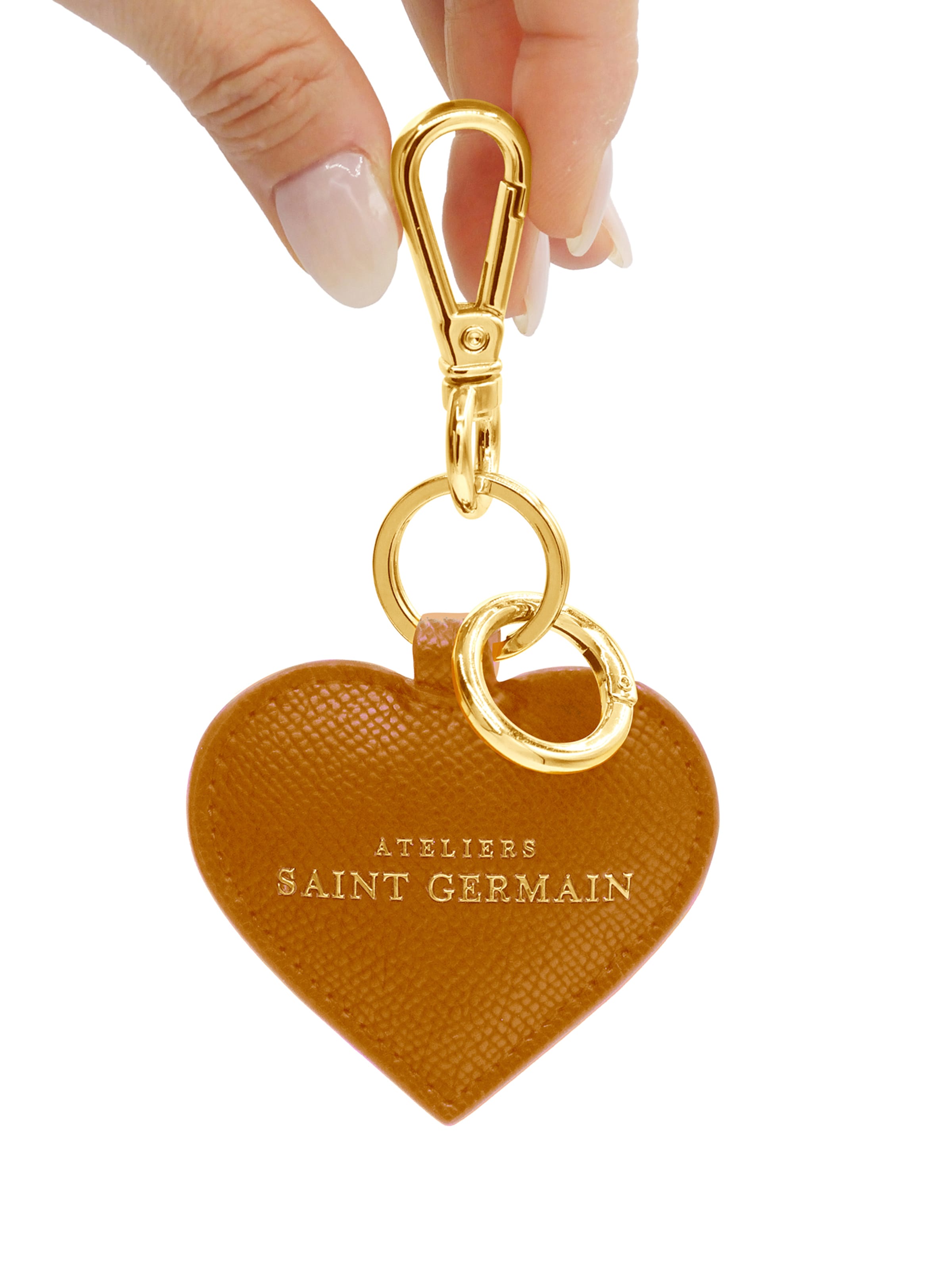 Ateliers Saint Germain - Llavero 'Paris Love' en marrón: frente