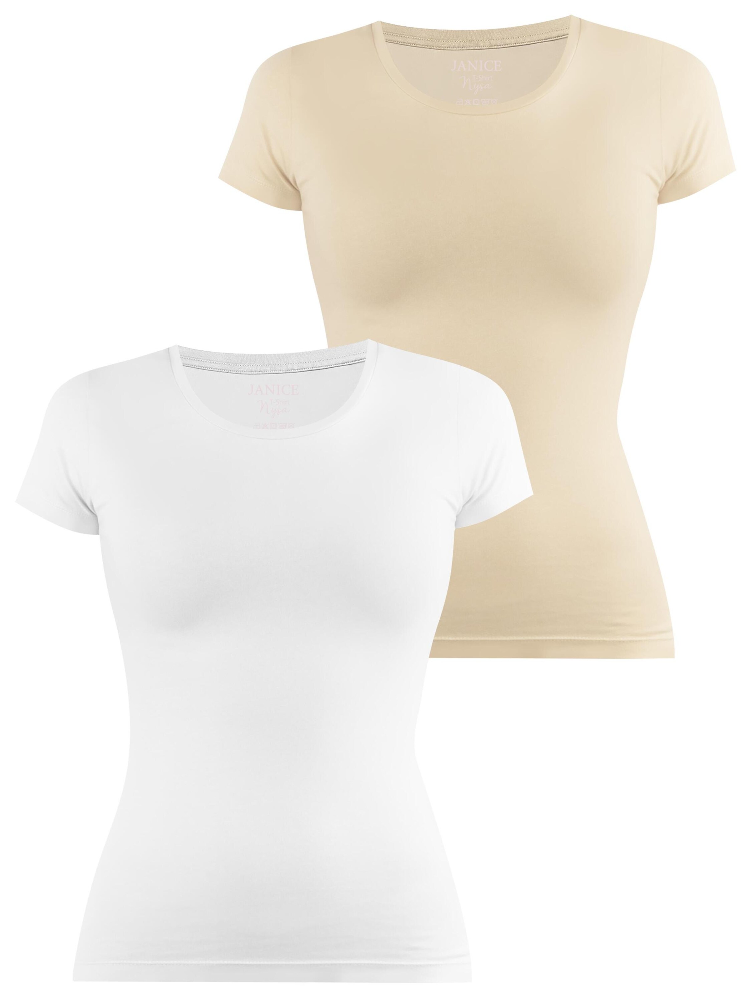 Janice Shirt ' Nysa ' in Beige: voorkant