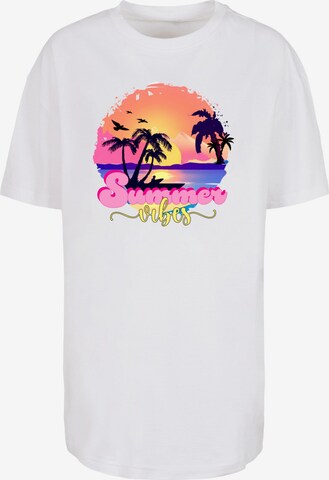 Merchcode T-Shirt 'Summer Vibes Sunset' in Weiß: predná strana