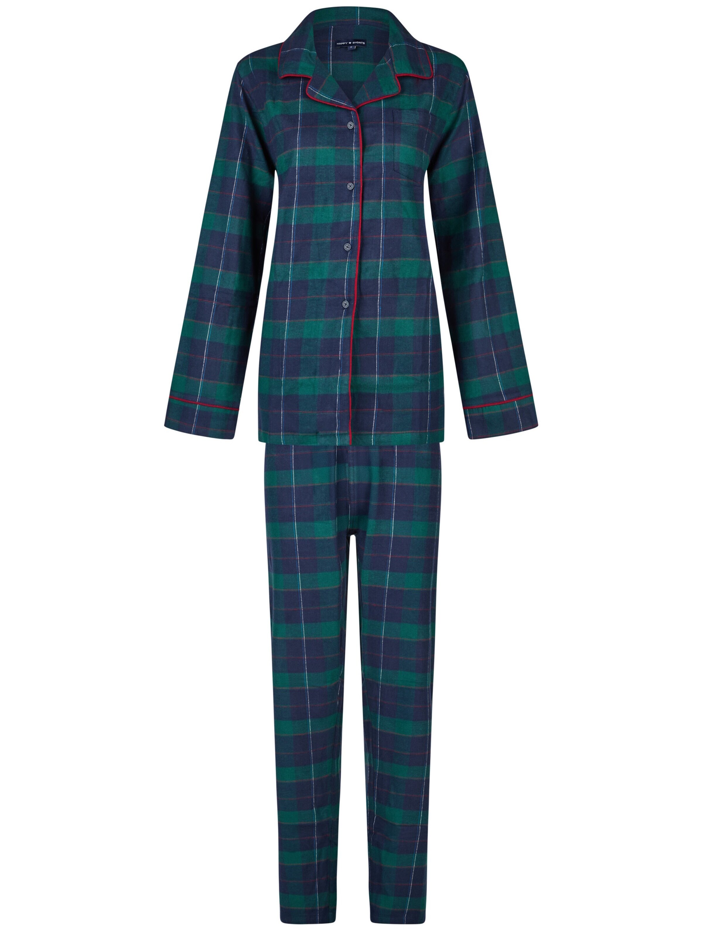 Happy Shorts Pyjama 'Christmas' in Groen: voorkant