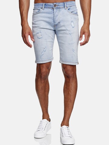 Reslad Regular Jeans 'Jeans Shorts Destroyed Used Washed' in Blau: Vorderseite