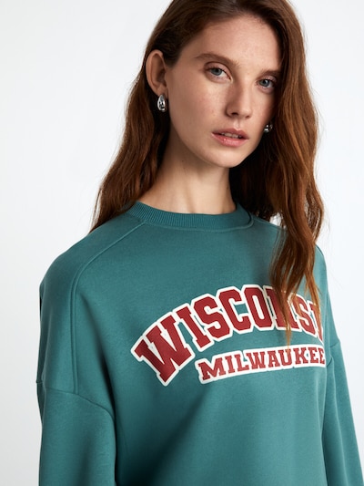 Grimelange Sweater majica veličine XS u smaragdno zelena / bordo / bijela, Pregled proizvoda
