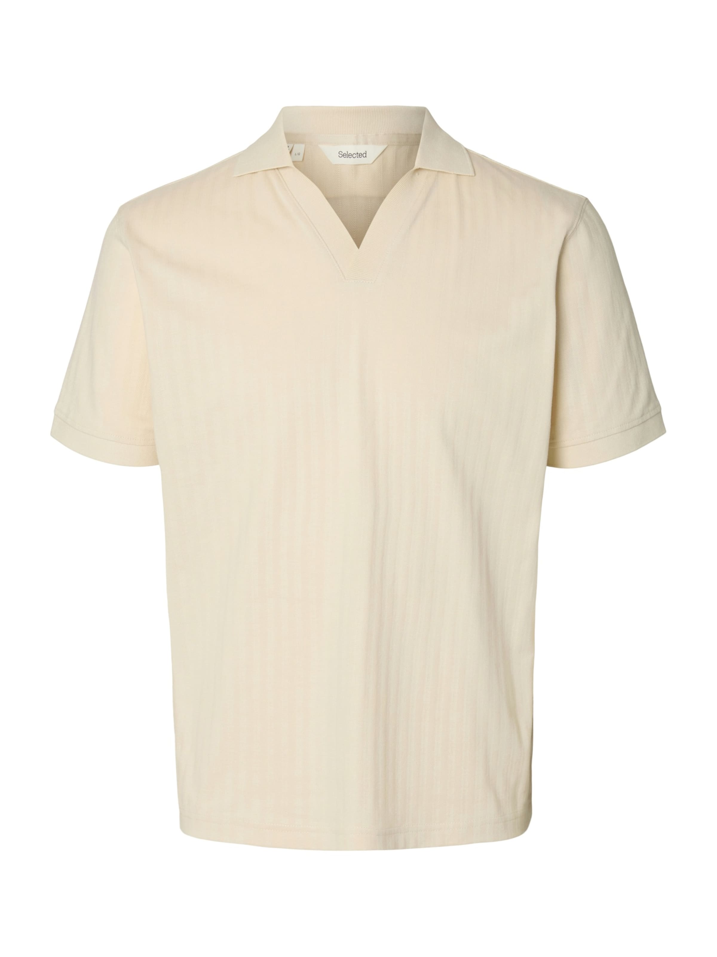 Tricou 'SLHMILAN' de la SELECTED pe bej: față