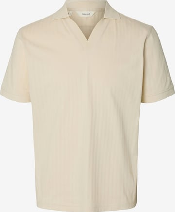 T-Shirt 'SLHMILAN' SELECTED en beige : devant