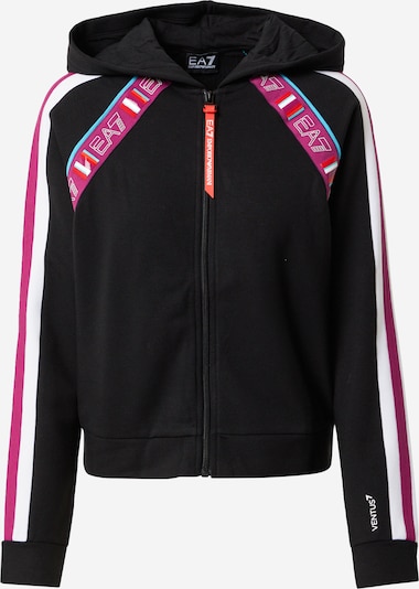 EA7 Emporio Armani Sportsweatjacke in hellblau / orange / pink / schwarz / weiß, Produktansicht
