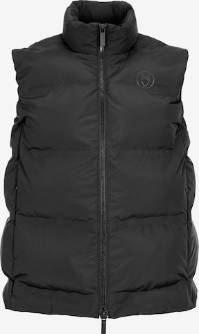 KnowledgeCotton Apparel Vest ' Puffer Vest ' in Black: front