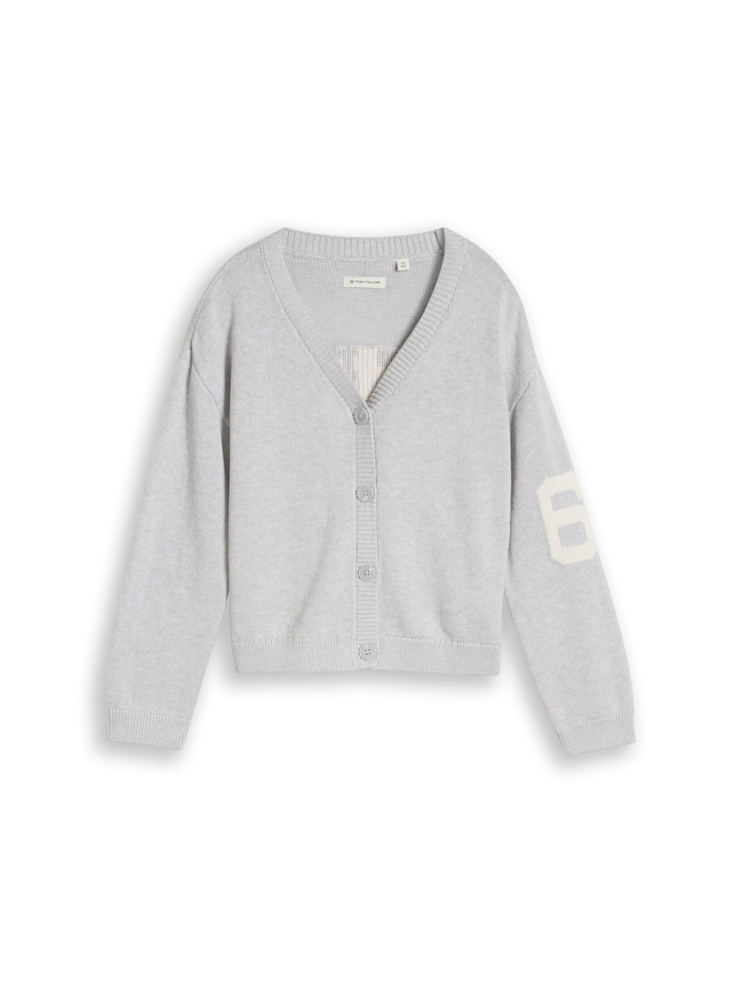TOM TAILOR Knit cardigan in 152 in Stone / White, Item view