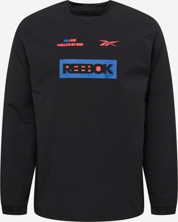 T-Shirt fonctionnel Reebok en noir : devant