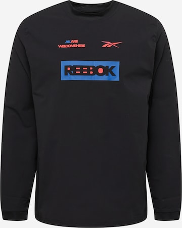 T-Shirt fonctionnel Reebok en noir : devant