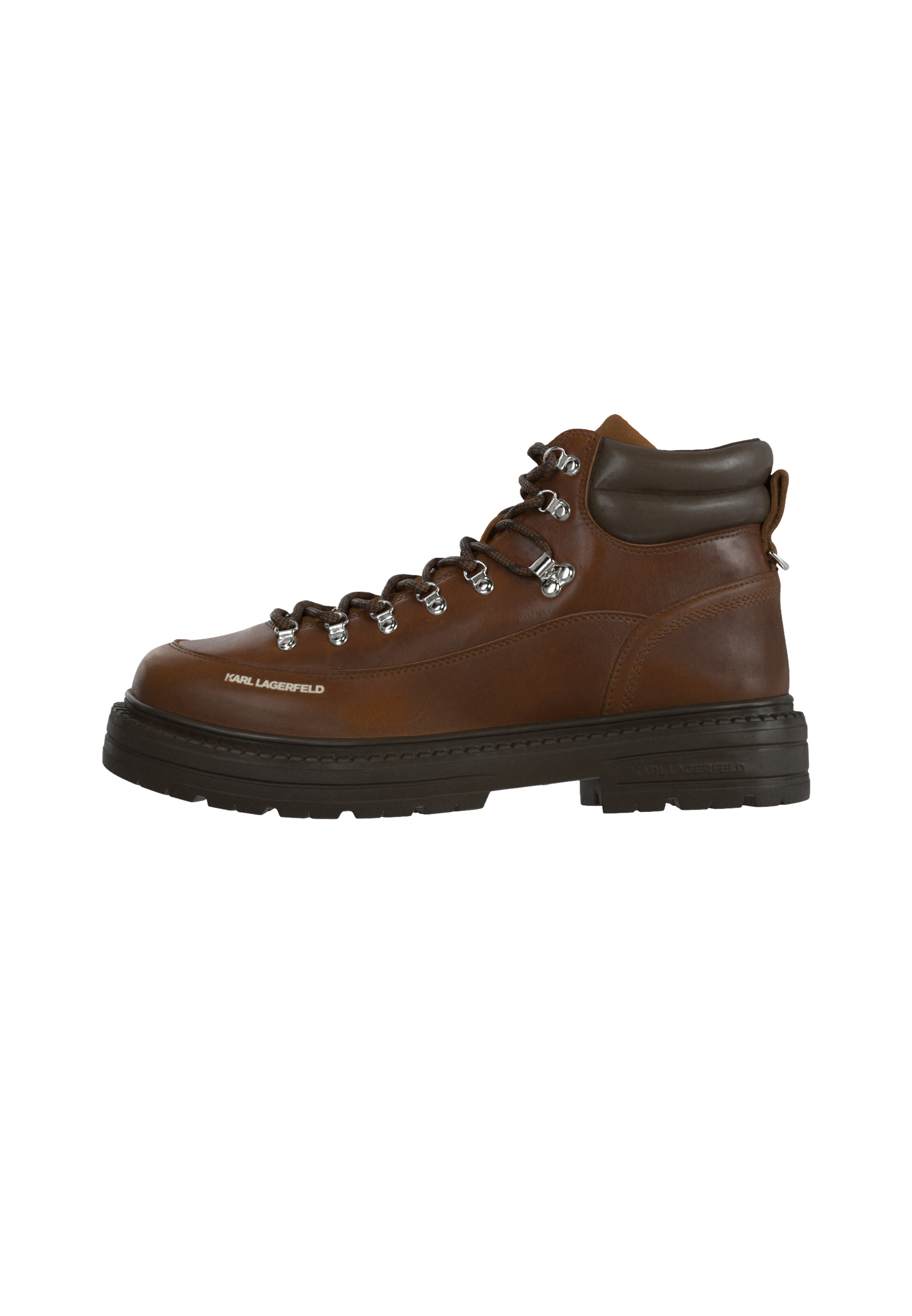 Karl Lagerfeld Lace-Up Boots 'MILES' in Brown: front